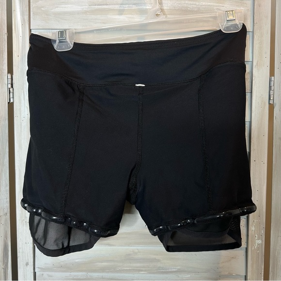 Lululemon Hotty Hot Skirt 4-way Stretch Flowabunga Black Angel Wing Skort size 6 - Picture 7 of 9